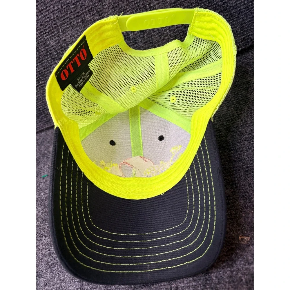 OTTO Softball Life Trucker Hat Black Neon Yellow Snapback Mesh Cap 83-1239 OSFM